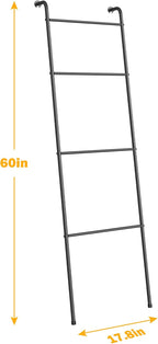 ABQ Blanket Ladder Outdoor Towel Rack for Pool, Decorative Metal Holder for The Living Room Bathroom, Black