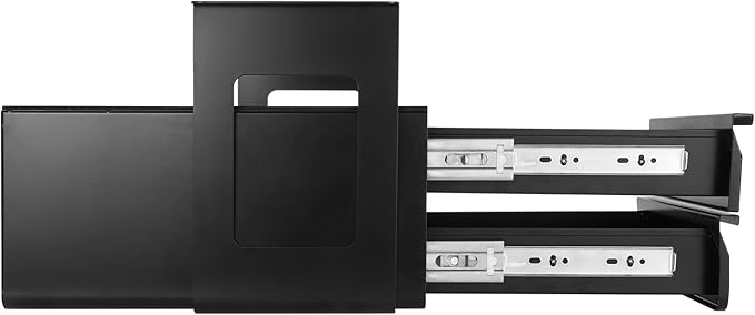 VEVOR Under Desk Double Stacked Lockable Slide Out Drawer, 13 inch Lockable Under Table Pull-out Drawer Attachment for Sit St