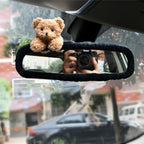 Adorable Teddy Bear Car Mirror Cover Set,Cute Sheep Mirror Accessories, Cartoon Design for Rearview Mirrors, Cozy Interior Auto Accessory (Teddy)