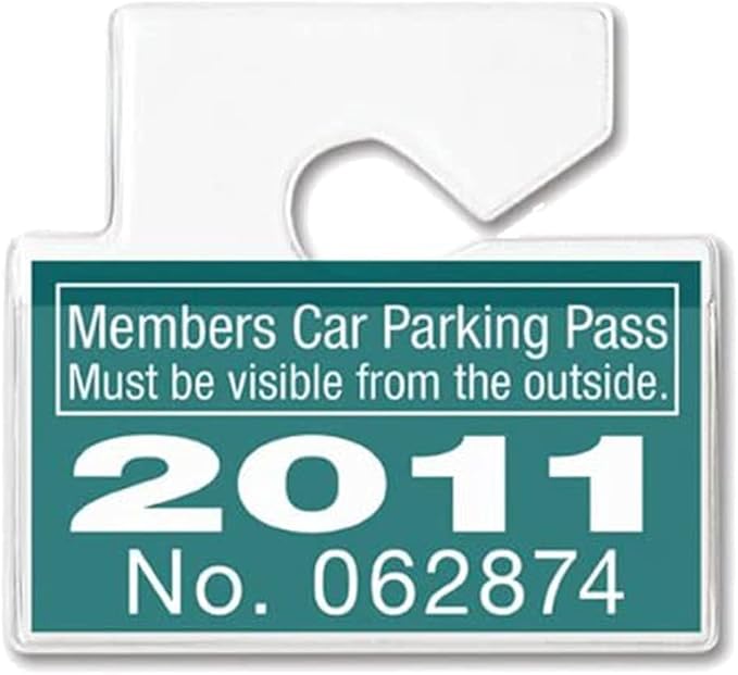 2 Pack - Clear Horizontal Vehicle Parking Permit Pass Hanger Tag Holder - Hangs from Car Rear View Mirror - by Specialist ID