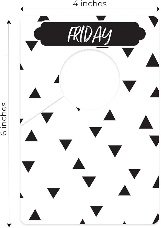 Day Of The Week Closet Dividers/Closet Organizer for Weekly Planning/Modern Clothing Divider Tags/School Morning Organization