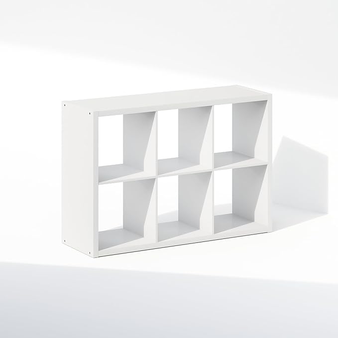 Furinno Cubic Closet Organizers and Storage, 6-Cube Closet Organizer, Open Shelf Closet Storage, Extra Thick Frame for Wardro