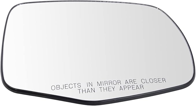 TRQ Passenger Side Mirror Glass Convex with Backing Plate For Factory Equipped & Aftermarket Mirrors Compatible with 2016-18 