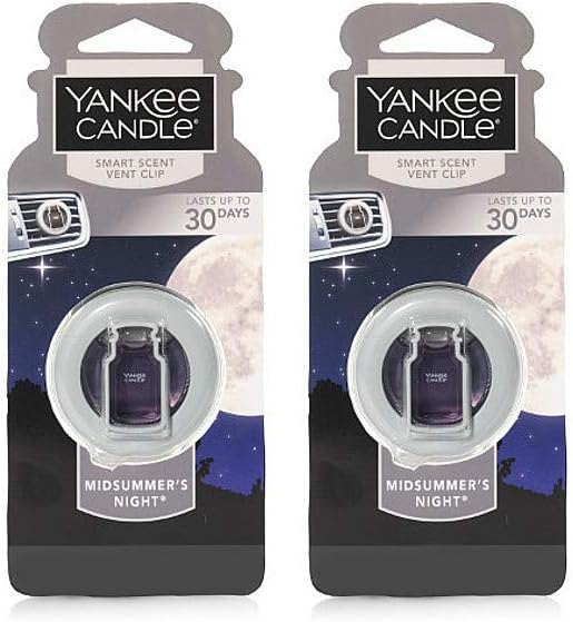 Yankee Candle Midsummer's Night Smart Scent Car Vent Clip, 2 Pack