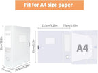 HUA JIE A4 Storage File Boxes Plastic Archives Cases with Lid, File Folder Organizer Document Filing Box for office,31×7.5×23