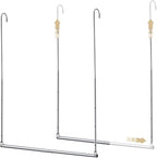 2 Pack Closet Rod Extender Adjustable 16-29 Inches, Double Hanging Organizer Extension for Clothes, Hook-on Storage Bar Adds 