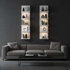 5 Tier Wall Shelf Unit, White Shelves,Lack Shelf, Wall Shelves for Bedroom，Office,Bathroom, Vanity Shelves with LED Light