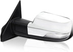 Spec-D Tuning Chrome Power Fold Heated + Puddle + Blind Spot Monitor Left Driver Side Mirror Compatible with 2019-2024 Ram 1500, Left + Right Pair