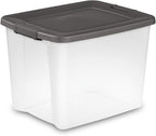 Sterilite 6-Pack ShelfTote, Clear Plastic Storage Bins with Lids, 50 Quart, Gray - Stackable Organizing Container Boxes for C