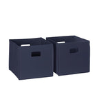 RiverRidge Folding Storage Bins with Handles Navy Cube Storage Organizer for Closet, Bedroom & Playroom - Closet Organizers S