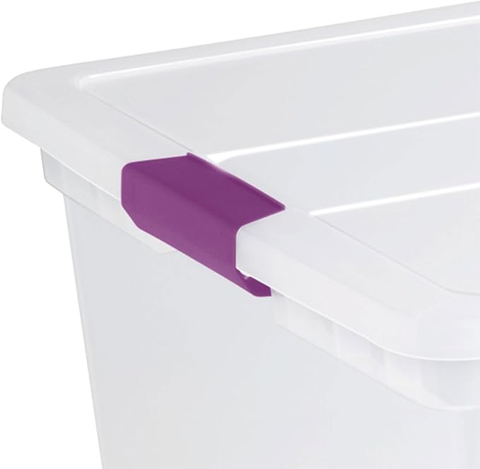 Sterilite 16-Pack 110 Quart ClearView Latch Box, Stackable Organizer Bins with Latching Lids - Clear Plastic Organization Con