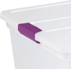 Sterilite 16-Pack 110 Quart ClearView Latch Box, Stackable Organizer Bins with Latching Lids - Clear Plastic Organization Con