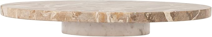 Creative Co-Op Scandinavian Round Marble Lazy Susan, Multicolor