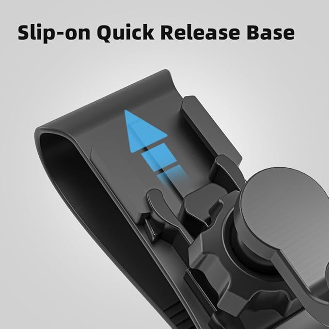 SUREWO Car Sun Visor Mount, Quick Clip Sun Visor Mount with Universal Ball J Hook Compatible with GoPro Hero 13 12 11 10 9 8 7 6 5 Black,DJI Osmo Action 5 pro/4/3,AKASO and More