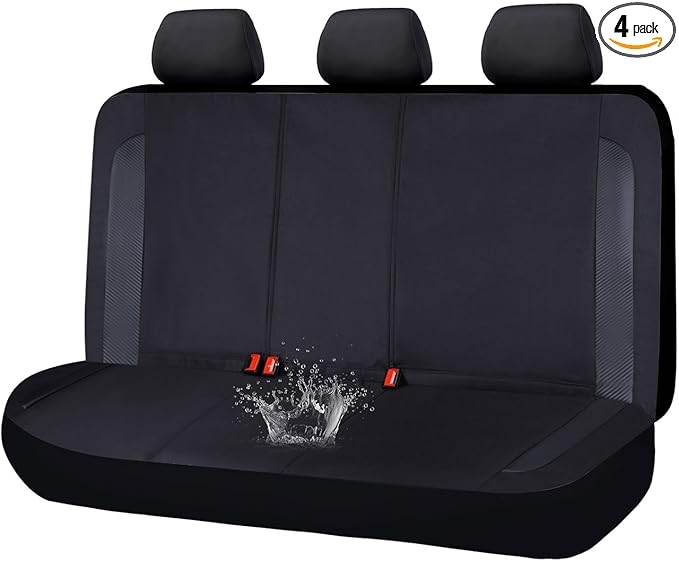 Flying Banner AquaShield Rear Bench car seat Covers Set Waterproof Water Resistant arm Rest Shoulder Seatbelt Compatible Truc