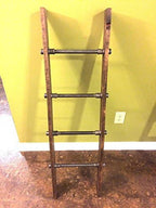 Rustic Industrial Pipe and Wood Blanket Ladder - Wood Quilt Ladder - Rustic Quilt Blanket Ladder - Pipe Decor Blanket Ladder