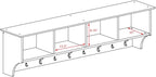 Prepac 60" Contemporary Wall Mounted Coat Rack, Coat Hooks Wall Mount with 4 Shelves, Ideal for Hallway or Entryway Storage S