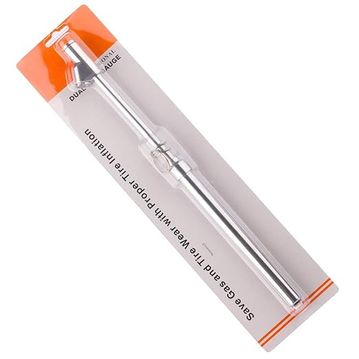 CZC AUTO Tire Pressure Gauge, Straight-on Foot Dual Head Chucks Auto Service Gage, Heavy Duty Air Gauge 10-150PSI 100-1000KPa for Car Truck RV Van (1 Pack, Silver)