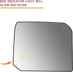 Blind Spot Detection Driver Side Mirror Replacement for Toyota Tundra 2022-2023, Left Upper Exterior Side Rearview Mirrors Glass, with Backing Plate, Power Heated