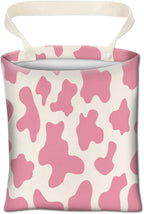 Cute Car Organizer and Storage Bag, Hanging Trash Bin for Vehicle, Travelling, Camping - Pink Cute Cow Print