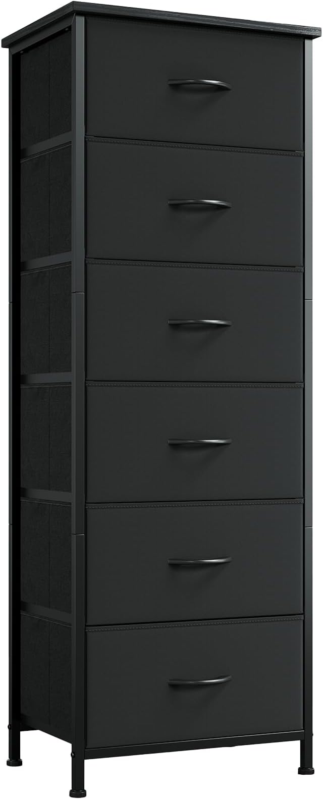 Somdot Tall Dresser for Bedroom with 6 Drawers, Storage Organizer Chest of Drawers with Removable Fabric Bins for Closet Beds