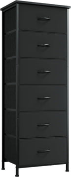Somdot Tall Dresser for Bedroom with 6 Drawers, Storage Organizer Chest of Drawers with Removable Fabric Bins for Closet Beds
