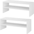 Whitmor Stackable 28" Extra Wide 2-Shelf Storage Organizer, Stackable Wood Combination Shoe Organizer Racks Shelves for Close
