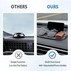 Car Dashboard Mat Non Slip 360° Rotating Phone Holder, Universal Anti Skid Pad with Temporary Parking Number Display, Multifu