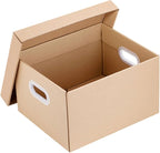 Zerodeko Document Box with Lid 30l 43x31x24cm Kraft Paper File Storage Box Sturdy File Organizer for Office and Home Filing