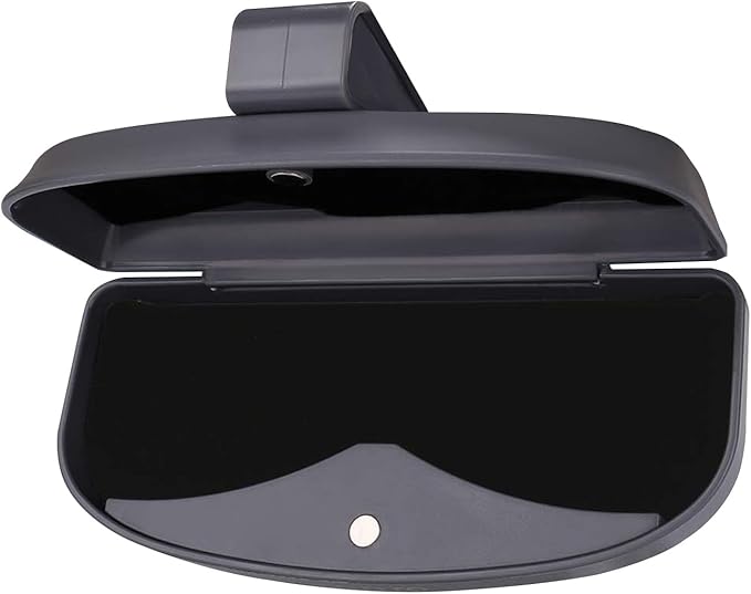MOSISO Car Visor Sunglasses Case, Universal Automotive ABS Eyeglasses Holder Protective Box Clip Eyewear Hard Shell Storage Organizer with Magnetic Closure and Double Card Clamp, Space Gray