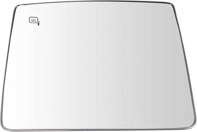 TRQ Driver Side Upper Mirror Glass Heated Snap-On Compatible with 2013-2014 Ford F-150 FO1324150