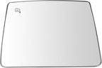 TRQ Driver Side Upper Mirror Glass Heated Snap-On Compatible with 2013-2014 Ford F-150 FO1324150