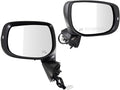 TRQ Driver and Passenger Side Mirror Set Power Heated Turn Signal Smooth Black Compatible with 2019-2020 Subaru Forester SU13