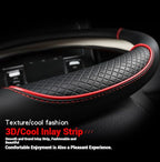 Car Steering Wheel Cover, Premium Nappa Leather Steering Wheel Cover, Non-Slip & Breathable, Universal Fit for 14.5-15 Inch W