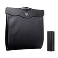 XSUPER Hanging Trash Bag with Smart LED, Magnetic Car Can, Waterproof PU Leather Garbage Can, Multipurpose Garbage Bag for Back Seat with 15 Disposable Bags, Black