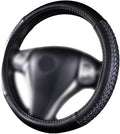 Flying Banner car Steering Wheel Cover Faux Leather Massage Universal fit 3D Honeycomb Hole Anti-Slip Sporty 15 Inches (Sliod