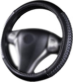 Flying Banner car Steering Wheel Cover Faux Leather Massage Universal fit 3D Honeycomb Hole Anti-Slip Sporty 15 Inches (Sliod