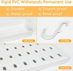 16pcs Pegboard sets, Plastic White Peg board Wall Organizer Kits,4pcs Peg Board and 12 Accessories Modular Hanging, Wall Moun