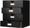 Wooden Storage Box Rustic Desktop Organizer with 4 Drawers Office Desk Accessories Shelf Large Craft Storage Containers Apoth
