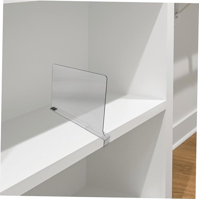 CHILDWEET 6pcs Closet Organizer Dividers Acrylic Shelf Separators for Wardrobe Closet Partition Storage Space Enhancer