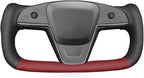 MEWANT Steering Wheel Cover for Yoke Style Steering Wheel for Tesla Model S 2021-2023 / Model X 2021-2023 Hand-Stitched Steering Wrap