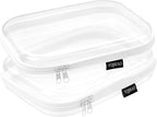 YQBRAO Hard Sided Clear Zipper Case for Storage- Professional-Grade Plastic Clear Zipper Pencil Case,Toy Storage Bins, Toilet