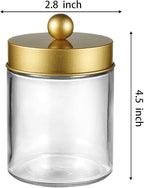 Amolliar 4 Pack Apothecary Jars Bathroom Vanity Storage Organizer Set -Countertop Canister with Stainless Steel Lids &Cute St