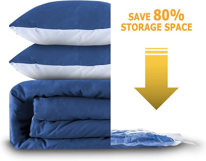 Vacuum Storage Bags, Small Space Saver Sealer Bags, Airtight Compression Bags for Clothes, Pillows, Comforters, Blankets, Bed
