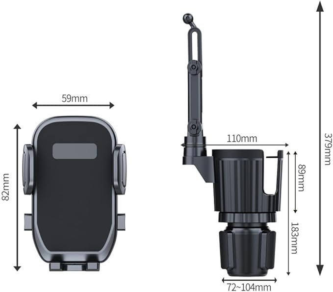 Cup Holder Phone Mount for Car, 2 in 1 Cell P Car Mount 360 Rotation Cup Holder Expander for Stanley 10-40oz Drink Bottles, M
