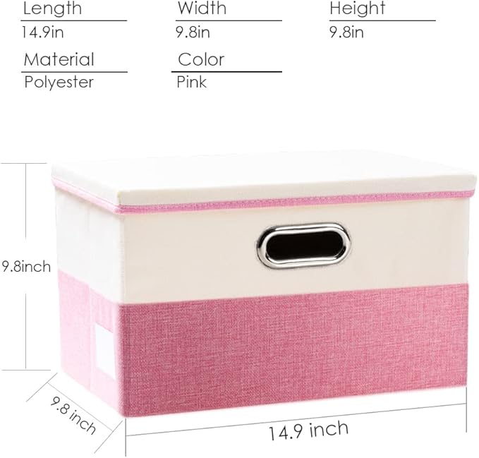 PRANDOM Collapsible Storage Bin with Lid [3-Pack] Fabric Foldable Storage Box Organizer Container Basket Cube with Cover for 