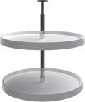 Rev-A-Shelf 2 Tier Full-Circle Lazy Susan for Corner Base Cabinets Plastic 28" Double Shelf Swivel Kitchen Spice/Can Organize