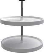 Rev-A-Shelf 2 Tier Full-Circle Lazy Susan for Corner Base Cabinets Plastic 28" Double Shelf Swivel Kitchen Spice/Can Organize