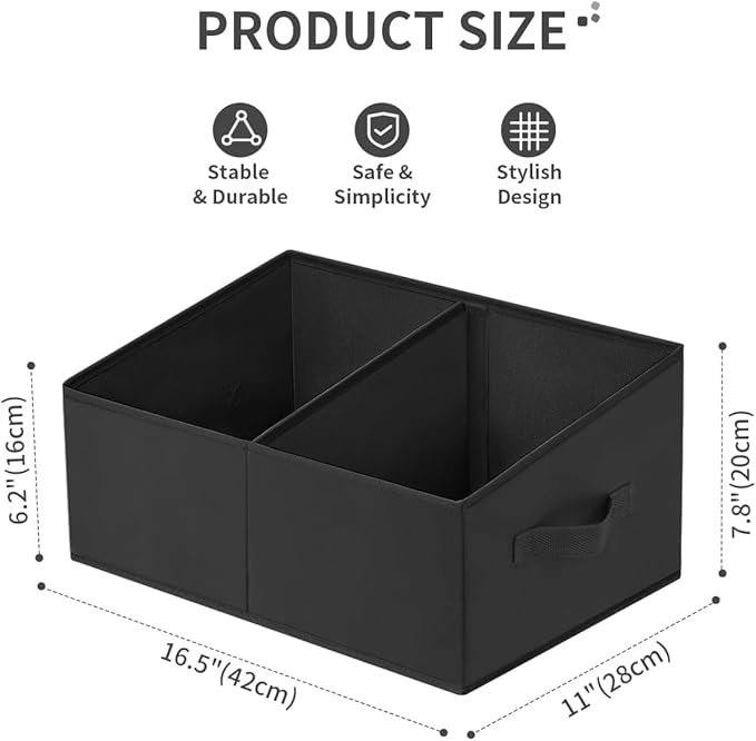 DIMJ Closet Storage Bins, 6 Pack Storage Baskets for Shelves, Foldable Closet Organizer with Handle, Linen Closet Organizers 