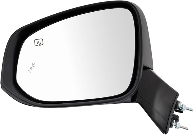 TRQ Driver & Passenger Side Power Heated Mirrors with Blind Spot Paint to Match Black Compatible with 2021-2023 Toyota Sienna